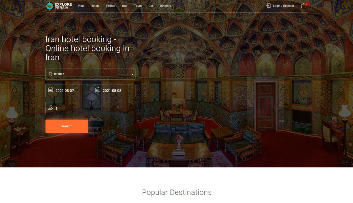 طراحی و برنامه نویسی اختصاصی سایت گردشگری اکسپلور پرشیا